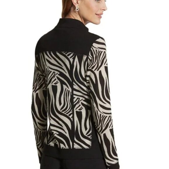 NWT Chico's Zenergy Collection Animal Print Mesh Jacket Zebra XXL 100% Cotton 4 - Picture 3 of 14